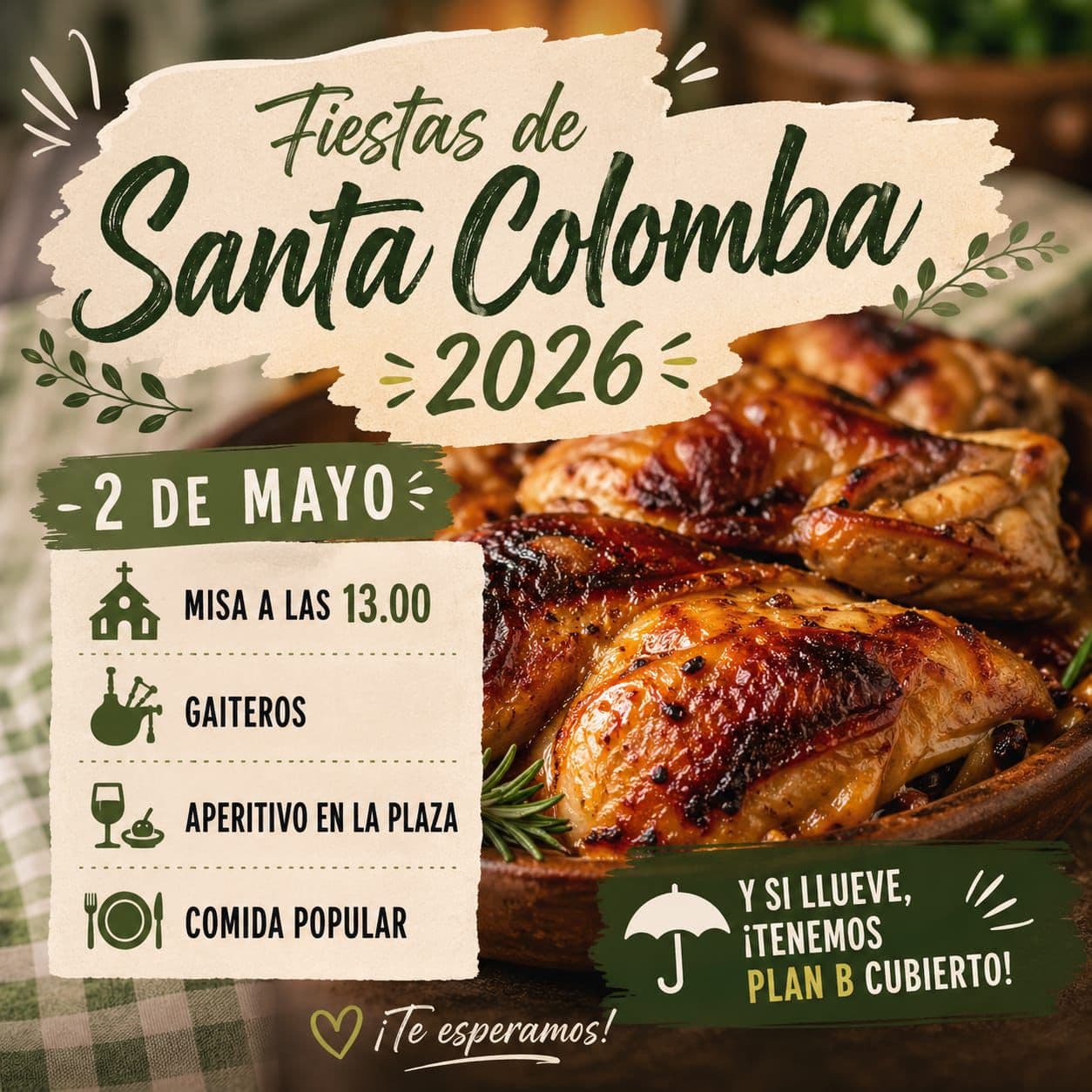 ¡Ni la lluvia nos para! Pollos asados y fiesta asegurada este 2 de mayo